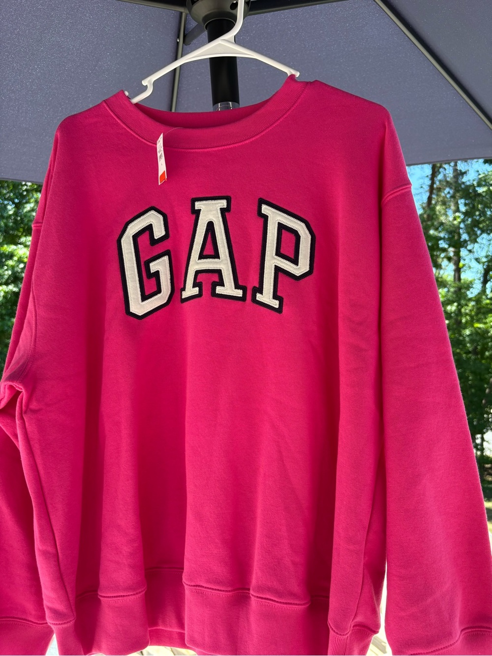 GAP Vibrant Pink Logo Crewneck Sweatshirt